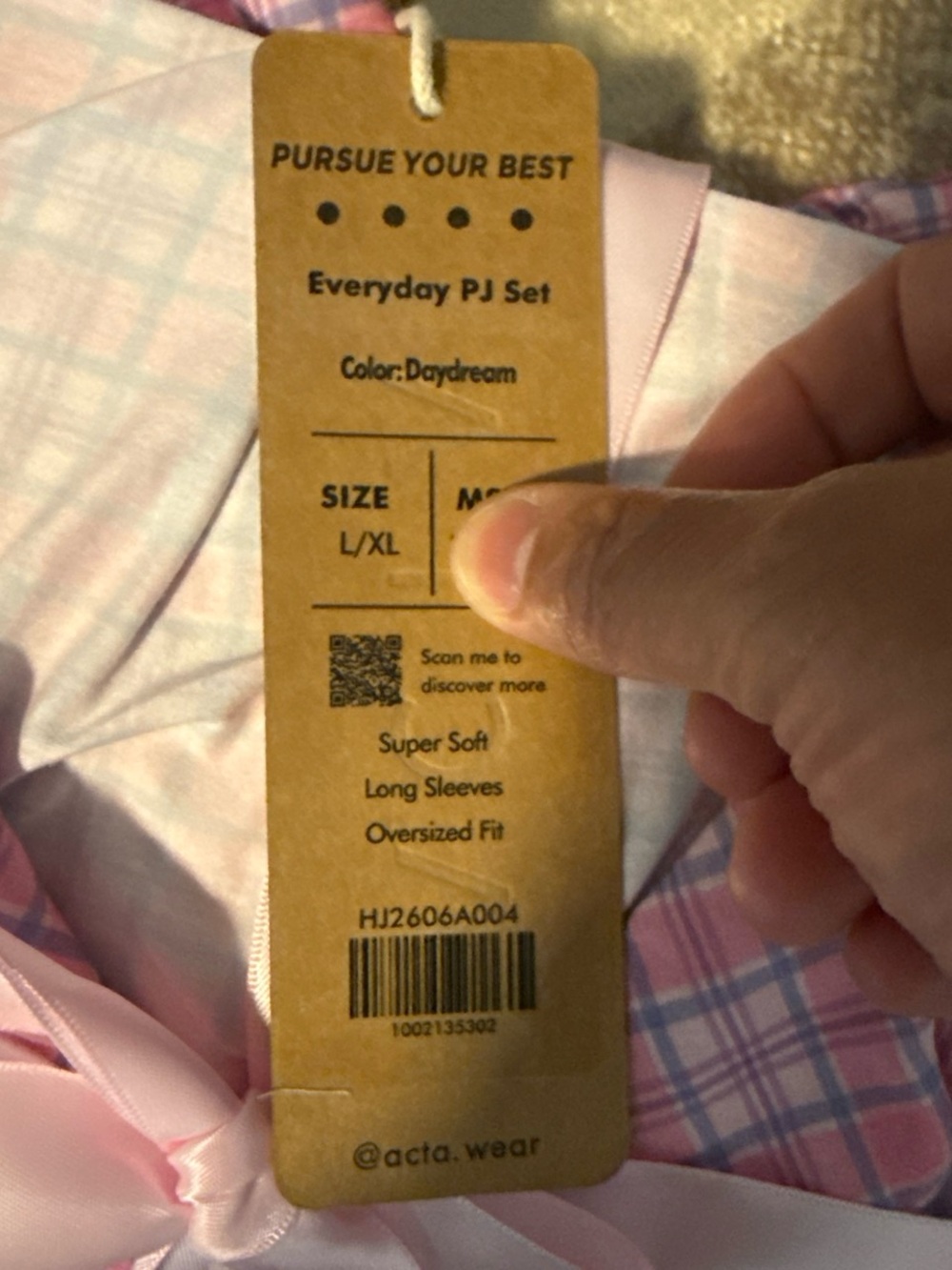 Acta Wear Daydream Pink - Pajama Set - Everyday PJ Set size L/XL